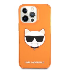 KLHCP13XCHTRO Karl Lagerfeld TPU Choupette Head Case for iPhone 13 Pro Max Fluo Orange цена и информация | Чехлы для телефонов | hansapost.ee