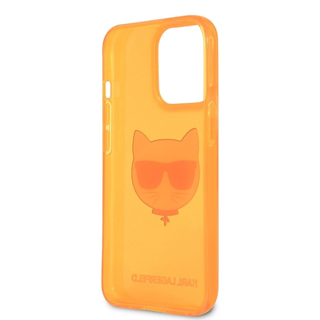 KLHCP13XCHTRO Karl Lagerfeld TPU Choupette Head Case for iPhone 13 Pro Max Fluo Orange hind ja info | Telefonide kaitsekaaned ja -ümbrised | hansapost.ee