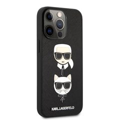 KLHCP13LSAKICKCBK Karl Lagerfeld PU Saffiano Karl and Choupette Heads Case for iPhone 13 Pro Black hind ja info | Karl Lagerfeld Mobiiltelefonid ja lisatarvikud | hansapost.ee