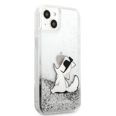KLHCP13SGCFS Karl Lagerfeld Liquid Glitter Choupette Eat Case for iPhone 13 mini Silver hind ja info | Telefonide kaitsekaaned ja -ümbrised | hansapost.ee
