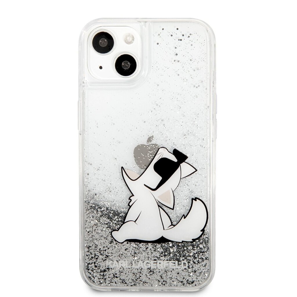 KLHCP13SGCFS Karl Lagerfeld Liquid Glitter Choupette Eat Case for iPhone 13 mini Silver hind ja info | Telefonide kaitsekaaned ja -ümbrised | hansapost.ee