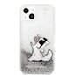 KLHCP13SGCFS Karl Lagerfeld Liquid Glitter Choupette Eat Case for iPhone 13 mini Silver hind ja info | Telefonide kaitsekaaned ja -ümbrised | hansapost.ee