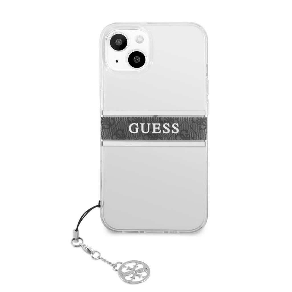 GUHCP13SKB4GGR Guess PU/TPU 4G Grey Stripe Case for iPhone 13 Mini Transparent цена и информация | Telefonide kaitsekaaned ja -ümbrised | hansapost.ee