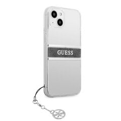 GUHCP13SKB4GGR Guess PU/TPU 4G Grey Stripe Case for iPhone 13 Mini Transparent hind ja info | Telefonide kaitsekaaned ja -ümbrised | hansapost.ee