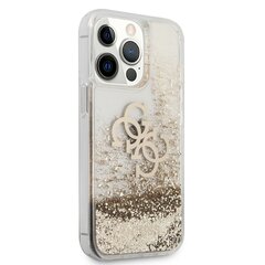 GUHCP13XLG4GGO Guess TPU Big 4G Liquid Glitter Gold Case iPhone 13 Pro Max jaoks läbipaistev hind ja info | Telefonide kaitsekaaned ja -ümbrised | hansapost.ee