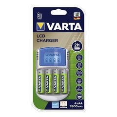 Зарядное устройство LCD с 4 батареями AA 2600 мАч Varta 57070 цена и информация | Зарядные устройства для аккумуляторов | hansapost.ee