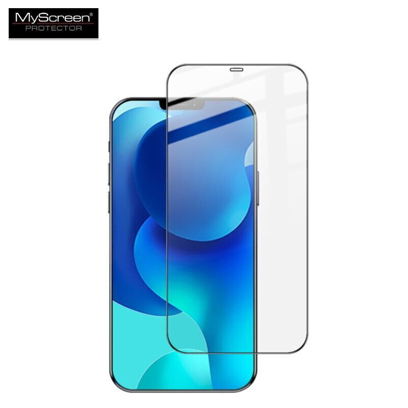 LCD kaitseklaas MyScreen Diamond Edge Full Glue Apple iPhone 12 must hind ja info | Ekraani kaitseklaasid ja kaitsekiled | hansapost.ee