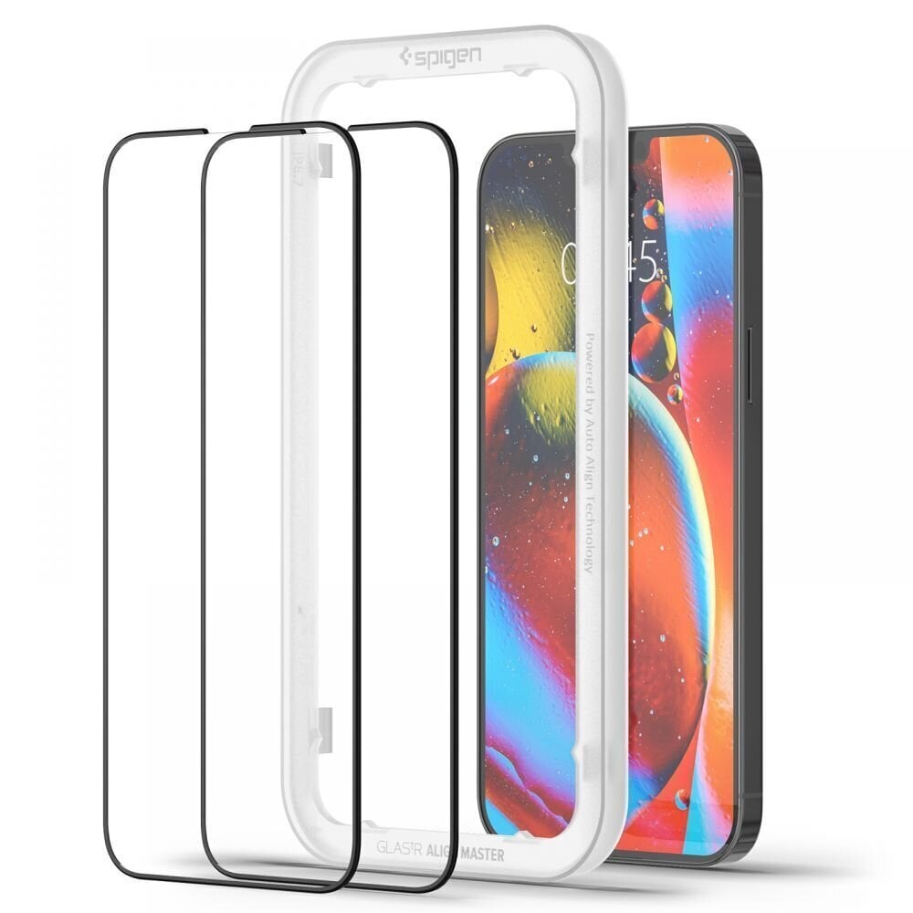 Spigen ALM Glass FC iPhone 13 Pro Max ja iPhone 14 Plus ekraanikaitse, 2 tk. hind ja info | Ekraani kaitseklaasid ja kaitsekiled | hansapost.ee