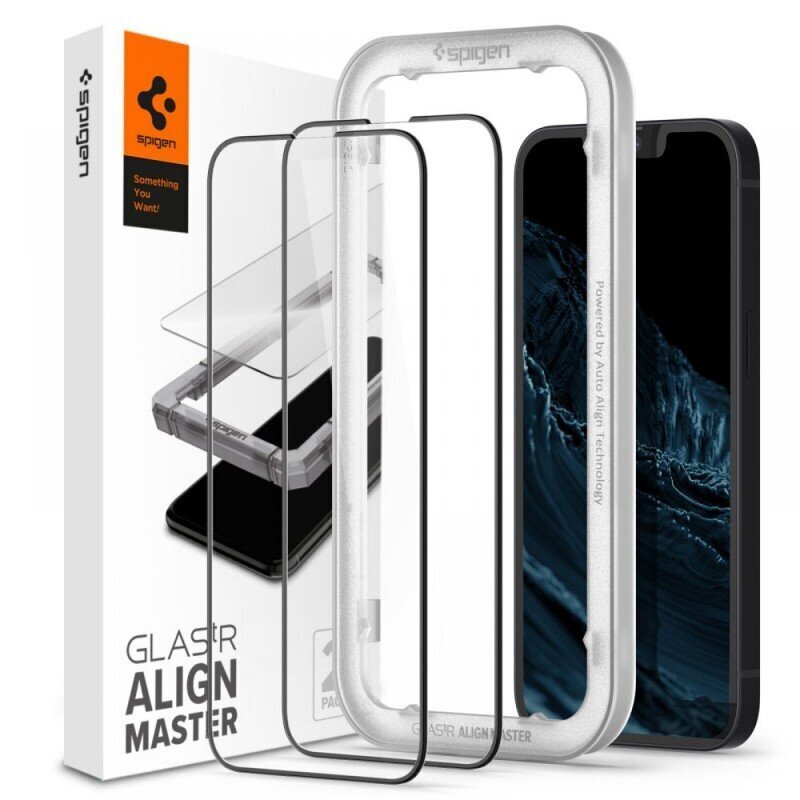 Spigen ALM Glass FC 2 tk. ekraanikaitse iPhone 13 ja 13 Pro jaoks цена и информация | Ekraani kaitseklaasid ja kaitsekiled | hansapost.ee