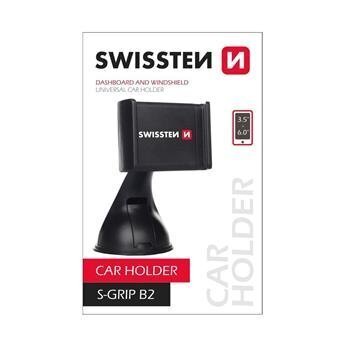 Hoidja Swissten S-GRIP B2 Premium 360 Rotation, seadmetele 3.5'- 6.0', must цена и информация | Telefonihoidjad | hansapost.ee