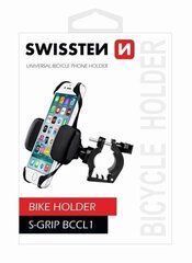 Swissten S-Grip BCCL1 держатель для телефона, для крепления на велосипеде, для телефонов 3,5-6,5 '', черный цена и информация | Держатели для телефонов | hansapost.ee