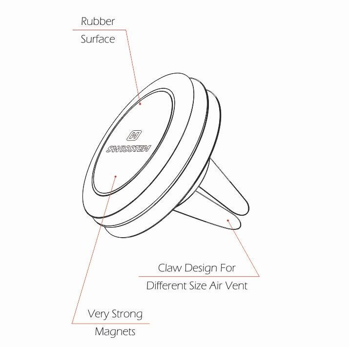 Telefonihoidja Swissten S-Grip M4, 3.5-6'', must цена и информация | Telefonihoidjad | hansapost.ee