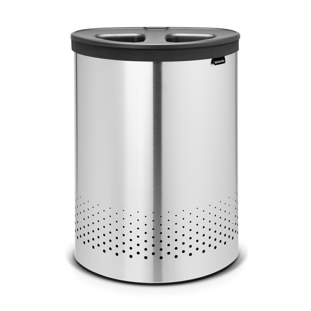 Pesukorv jaotusega, 55L Matt Steel/Dark Grey lid цена и информация | Vannitoa aksessuaarid | hansapost.ee