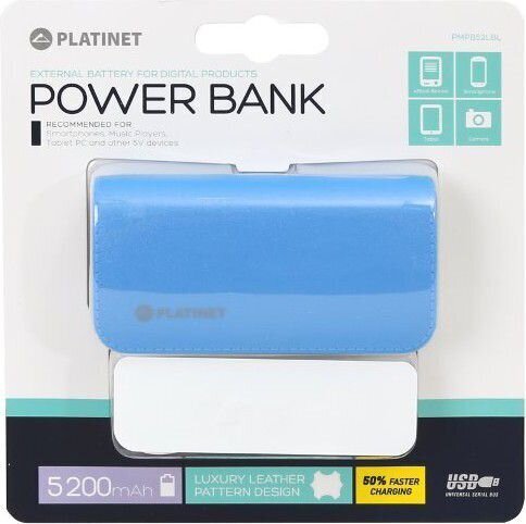 Platinet Power Bank 5200mAh sinine hind ja info | Akupangad | hansapost.ee