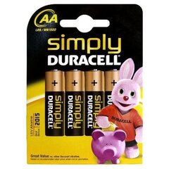 Patareid Duracell Simply, 4tk цена и информация | Батарейки | hansapost.ee