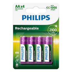 Аккумуляторные батарейки Philips A4 1,2 В 2100 мАч, 4 шт. цена и информация | Батарейки | hansapost.ee