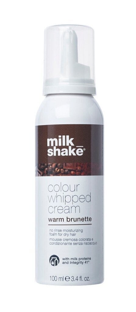 Milkshake COLOUR WHIPPED CREAM Juustesse jäetav kaitsev hooldusvaht kõikidele juuksetüüpidele 100 ml, Warm Brunette цена и информация | Juuksevärvid | hansapost.ee