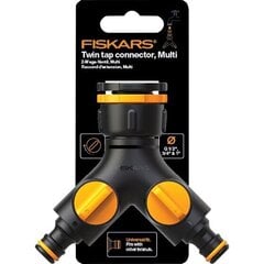 Разъем Fiskars с двойным краном, Multi цена и информация | Оборудование для полива | hansapost.ee