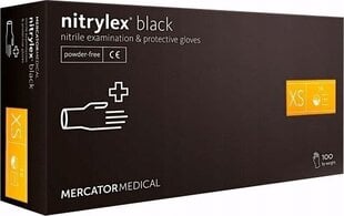 Перчатки нитриловые черные Mercator Nitrylex Black, 100 шт. цена и информация | Аптечки | hansapost.ee