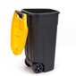 Õue konteiner 110 l, must/kollane hind ja info | Prügikonteinerid ja kompostrid | hansapost.ee