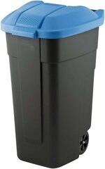 Контейнер для мусора на колесах 110л, черный / синий цена и информация | Уличные контейнеры, контейнеры для компоста | hansapost.ee