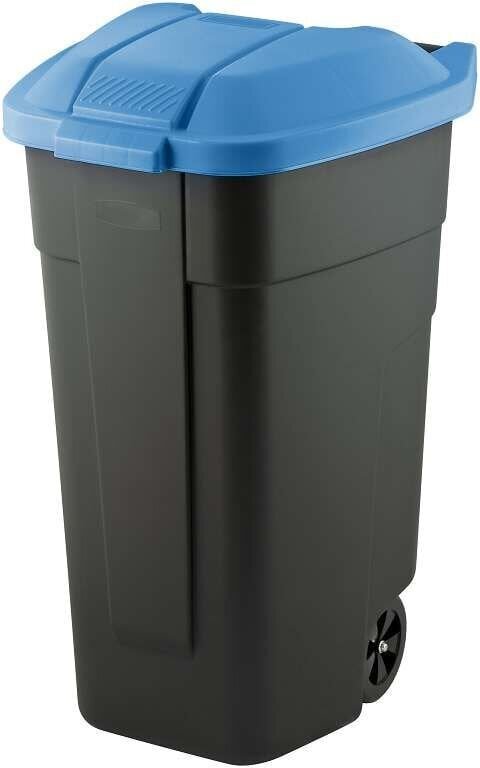 Õue konteiner 110 l, must/sinine hind ja info | Prügikonteinerid ja kompostrid | hansapost.ee