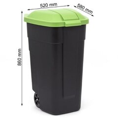 Õue konteiner 110 l, must/roheline hind ja info | Prügikonteinerid ja kompostrid | hansapost.ee