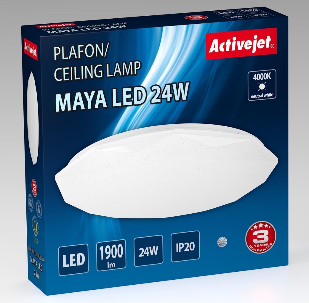 Valgusti Activejet AJE-MAYA, 24W hind ja info | Süvistatavad LED valgustid | hansapost.ee