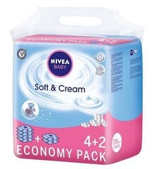 Nivea Baby Soft & Cream salvrätikud 6 x 63 tk hind ja info | Salvrätikud, vatitikud ja vatipadjad | hansapost.ee