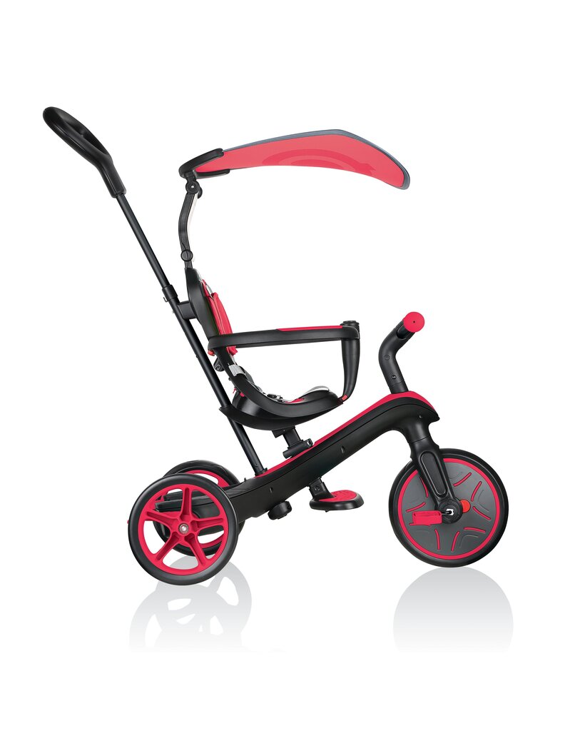 Multifunktsionaalne kolmerattaline jalgratas Globber Trike Explorer 4in1, punane, 632-102 hind ja info | Kolmerattalised jalgrattad lastele | hansapost.ee