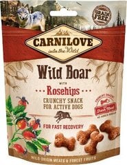 Carnilove Dog Snack Wild Boar with Rosehips värske lihaga koeramaius 200g hind ja info | Koerte maiused | hansapost.ee