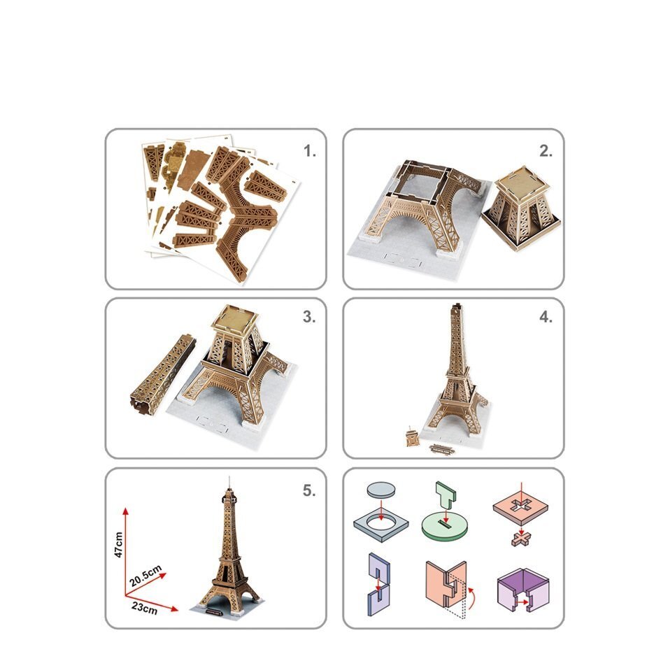 3D Pusle CubicFun Eiffeli torn, 35 osa цена и информация | Pusled lastele ja täiskasvanutele | hansapost.ee