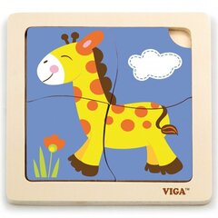 Моя первая деревянная головоломка Жираф Viga, 4 шт.  цена и информация | Пазлы | hansapost.ee