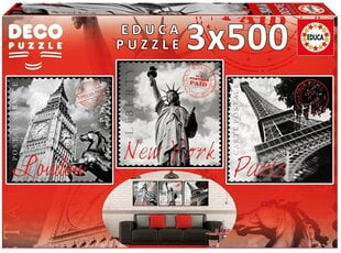 Pusle Big Cities, 3 tk x 500 detaili цена и информация | Пазлы | hansapost.ee