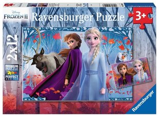 Пазл Ravensburger Холодное сердце 2 (Frozen 2) Путешествие в неизвестность, 2х12 частей, 5009 цена и информация | Пазлы | hansapost.ee