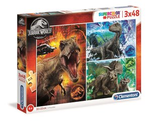 Pusle Clementoni Super Color Jurassic World 3x48 osa hind ja info | Pusled lastele ja täiskasvanutele | hansapost.ee