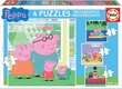 Pusle komplekt Peppa, 4 tk. hind ja info | Pusled lastele ja täiskasvanutele | hansapost.ee