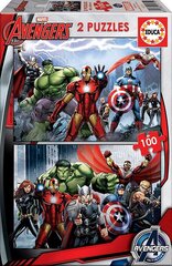 Pusle Avengers, 2 tk x 100 detaili hind ja info | Pusled lastele ja täiskasvanutele | hansapost.ee