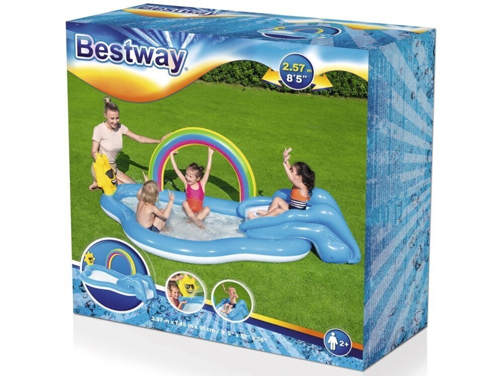 Täispuhutav veemäng lastele Bestway Rainbow, 257x145x91 cm, sinine hind ja info | Täispuhutavad veemänguasjad ja ujumistarbed | hansapost.ee