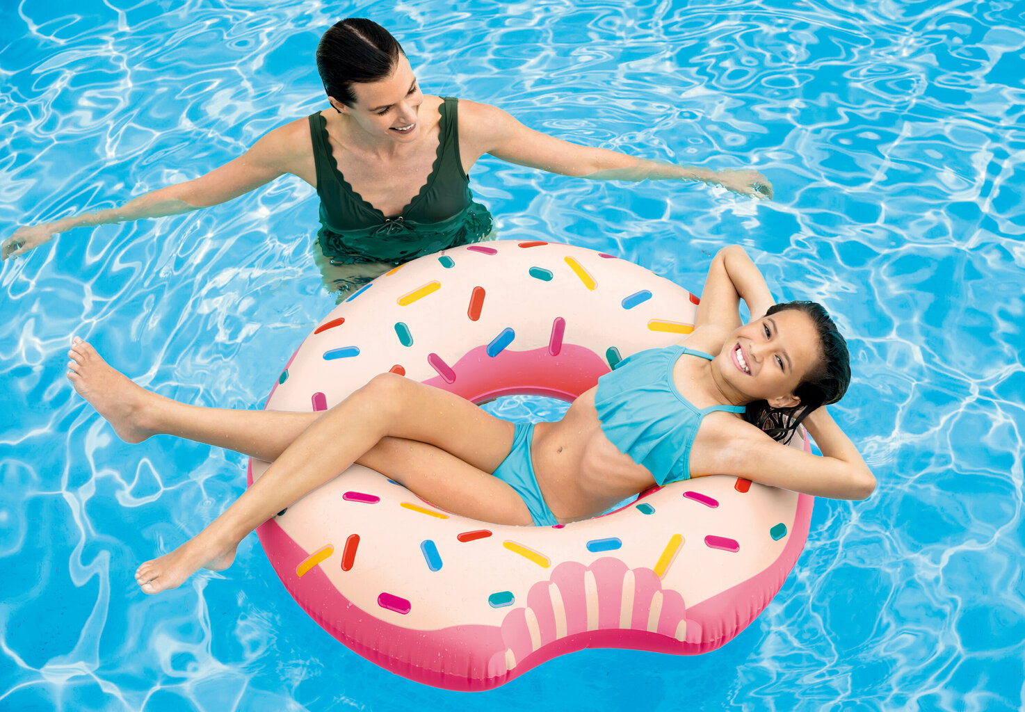 Ujumisrõngas Intex Rainbow Donut, 94 cm цена и информация | Täispuhutavad veemänguasjad ja ujumistarbed | hansapost.ee