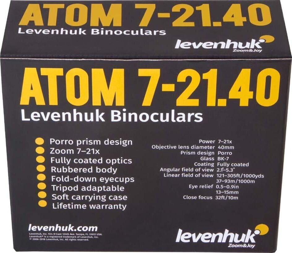 Binokkel Levenhuk Atom 7–21x40 hind ja info | Binoklid | hansapost.ee