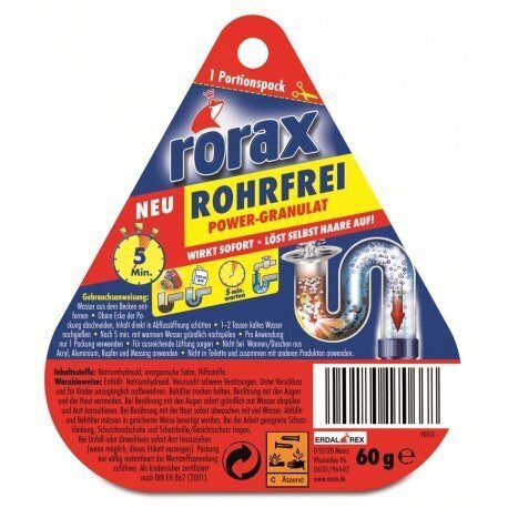 Torupuhastusgraanulid RORAX, 60 g hind ja info | Puhastusvahendid | hansapost.ee