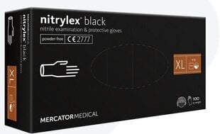 Ühekordsed nitriilkindad Mercator Nitrylex Black, must, 100 tk hind ja info | Esmaabi | hansapost.ee