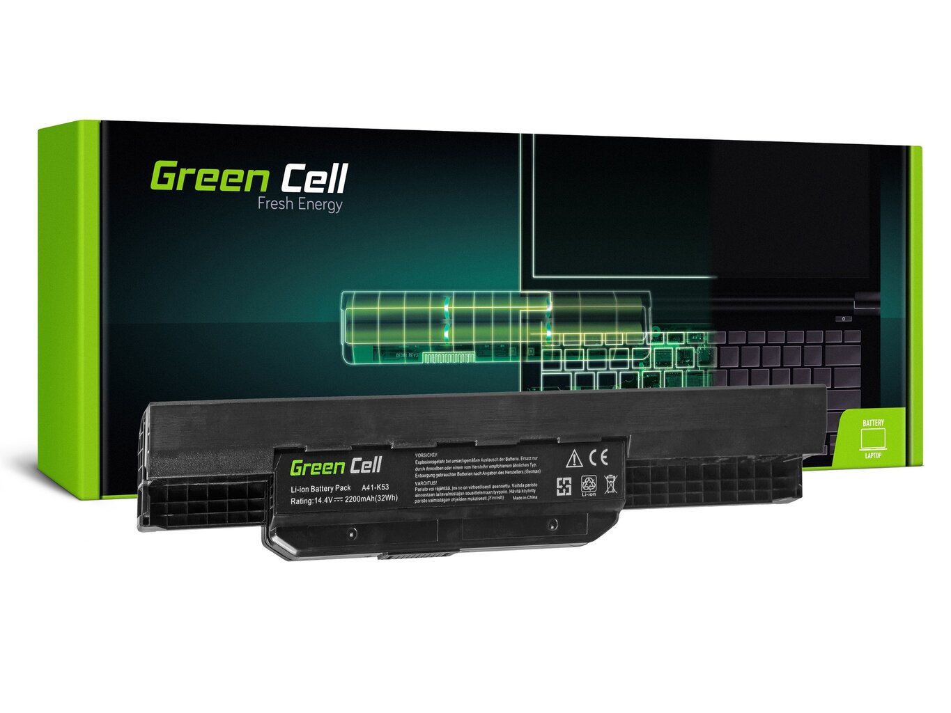 Sülearvuti aku Green Cell Laptop Battery for Asus K53 K53E K53S K53SV X53 X53S X53U X54 X54C X54H hind ja info | Sülearvuti akud | hansapost.ee