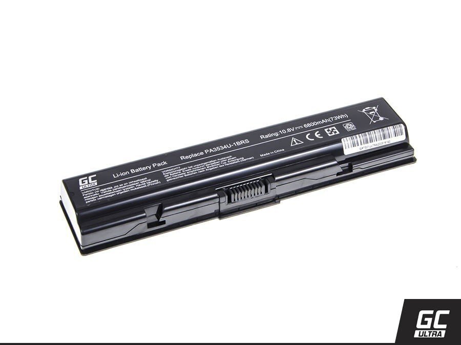 Green Cell Ultra Laptop Battery for Toshiba Satellite A200 A300 A500 L200 L300 L500 6800mAh цена и информация | Sülearvuti akud | hansapost.ee