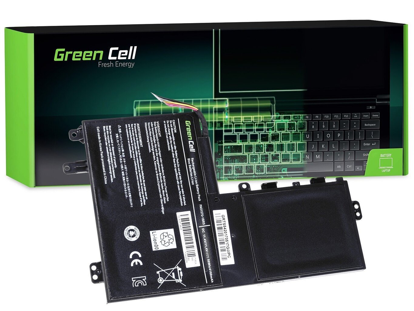 Green Cell Laptop Battery for Toshiba Satellite U940 U40t U50t M50-A M50D-A M50Dt M50t цена и информация | Sülearvuti akud | hansapost.ee