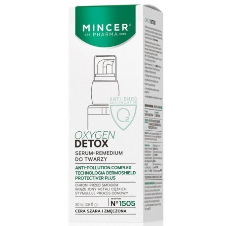 Kortsudevastane näoseerum Mincer Pharma Oxygen Detox Nr.1505 30 ml hind ja info | Näoõlid, ampullid ja seerumid | hansapost.ee