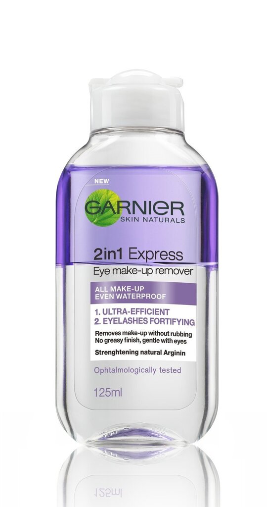Silmameigieemaldaja Garnier Skin Naturals 2 in 1 Express 125 ml цена и информация | Näopuhastusvahendid | hansapost.ee