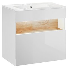 Valamualune vannitoakapp Hakano Bonevile, 60x46 cm, valge/pruun цена и информация | Шкафчики для ванной | hansapost.ee