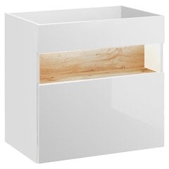 Подвесной шкаф под умывальник Hakano Bonevile, 60x46 см, белый/коричневый цена и информация | Шкафчики для ванной | hansapost.ee